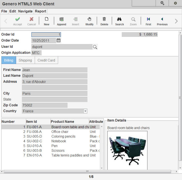 This figure is a screenshot of an application running in the HTML5 Web Client.