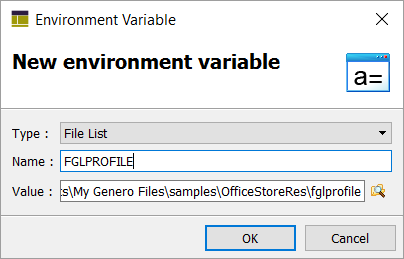 This figure is a screenshot of the Environment Variable dialog.
