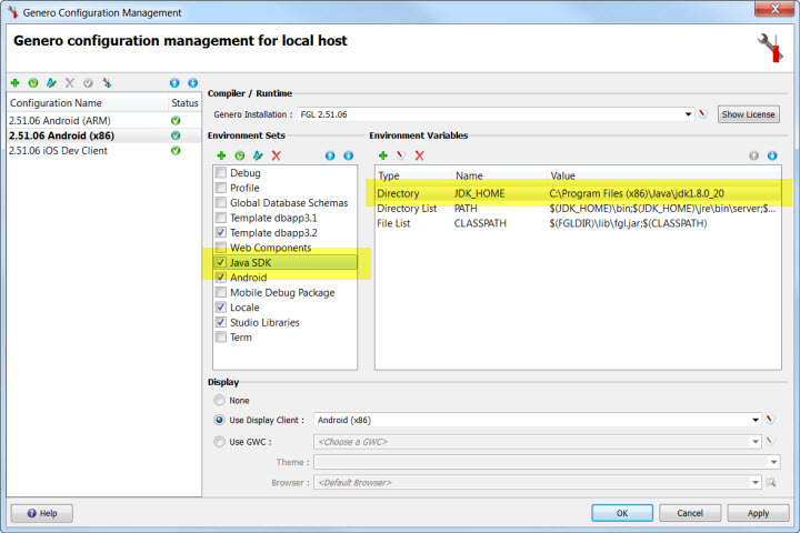 Configuration jar