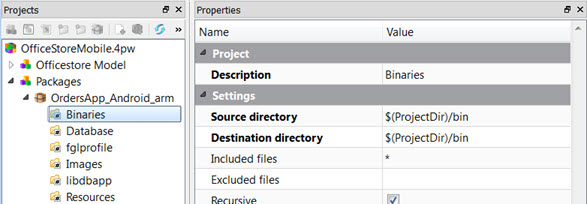 Screen shot of Properties pane for a directory node.