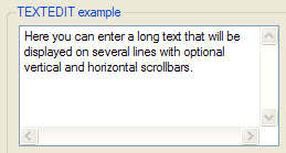 This figure shows an example of a multi-line edit field defined by the TextEdit item type.