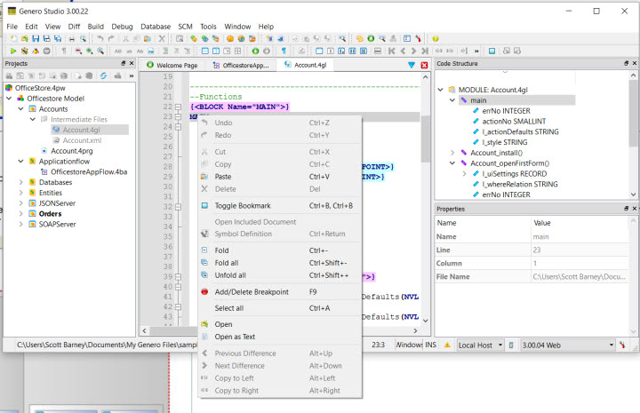 Screen shot of the Debugger and its views.