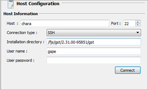 This figure shows a Host Configuration group with the User Password field left blank.