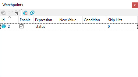 This figure is a screenshot of the Debugger Watchpoints tab.