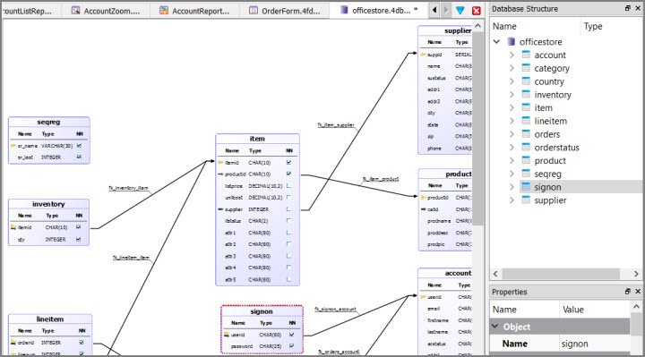 Screen shot of Meta-schema Manager.