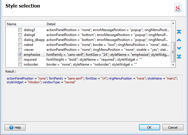 This figure is a screenshot of the Style dialog used in Form Designer to select a form style.