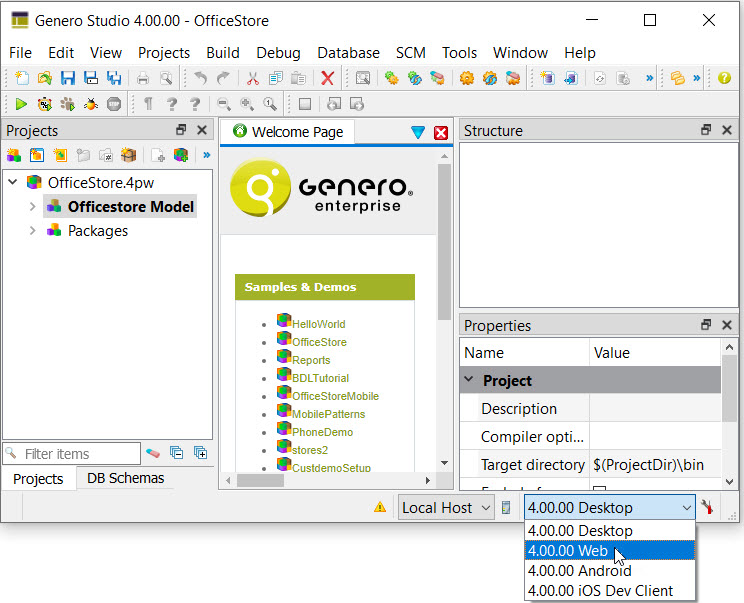 This figure shows how to change the display configuration to the web client.