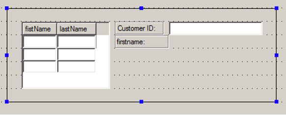 This figure is a screenshot of a form with a widget beside the layout tag table.