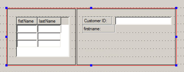 This figure is a screenshot of a form with widgets moved into another grid and both grids laid out horizontally.
