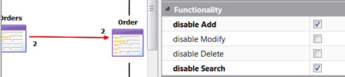 Disabling the Add and Search functionality on this relation to the form.