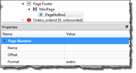 This figure shows Page Number Box properties with default settings.