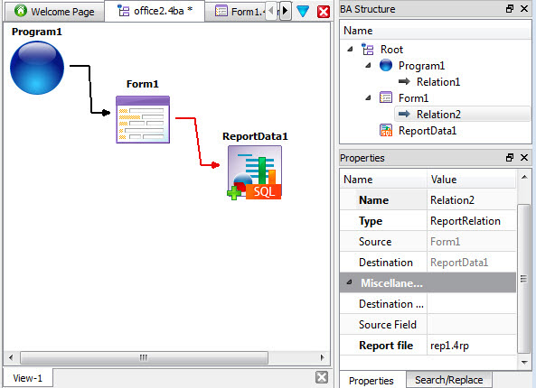 This figure is a screenshot showing an example of adding a Report Data entity to the Business Application diagram.