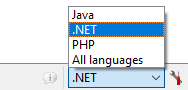 This figure shows how to change the display configuration to Java.