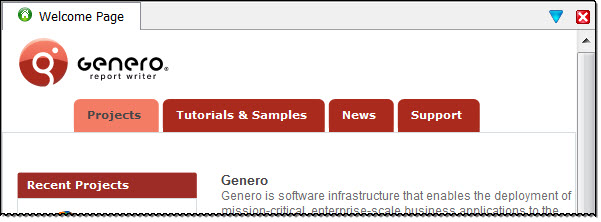 The Welcome Page with Projects, Tutorials and Samples, News and Support tabs displayed.
